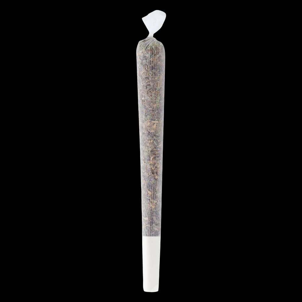 Double J's Star Cab Cherry Chem pre-roll with white filter tip and translucent packaging