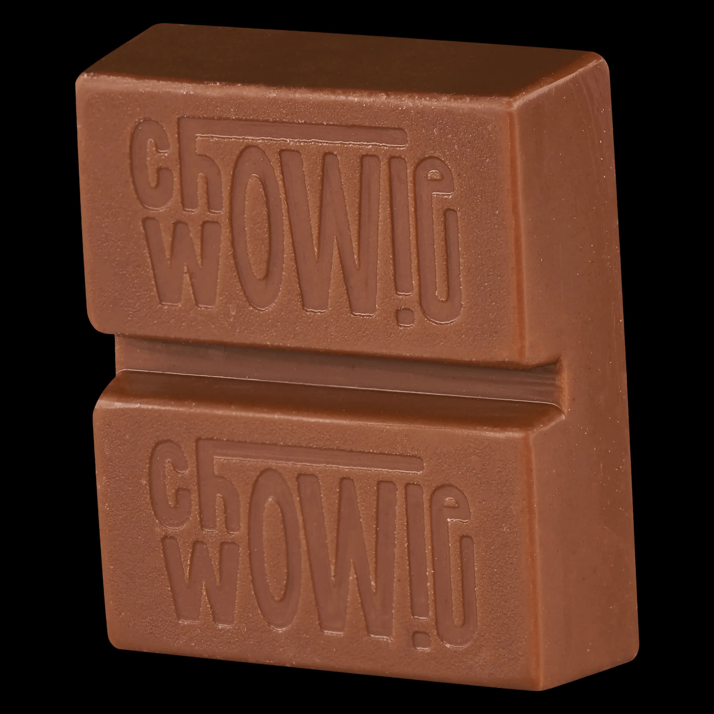 Chowie Wowie Balance Solid Milk Chocolate bar with embossed branding on brown wrapper