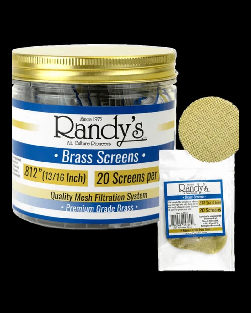 Crépines en laiton Randy's 8/12 po (13/16 po), paquet de 20, système de filtration à mailles de qualité supérieure pour usage du cannabis