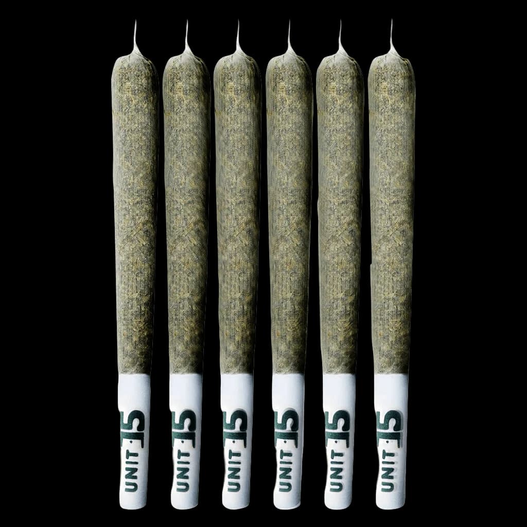 Pré-roulés Unit 15 The 6ix Craft Pack, six joints de cannabis avec filtres blancs et logo en texte vert