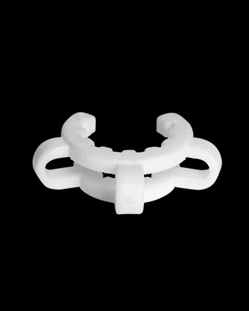 Clip à joint rodé Gear Premium, accessoire de bong en silicone blanc avec bras courbés et prise centrale