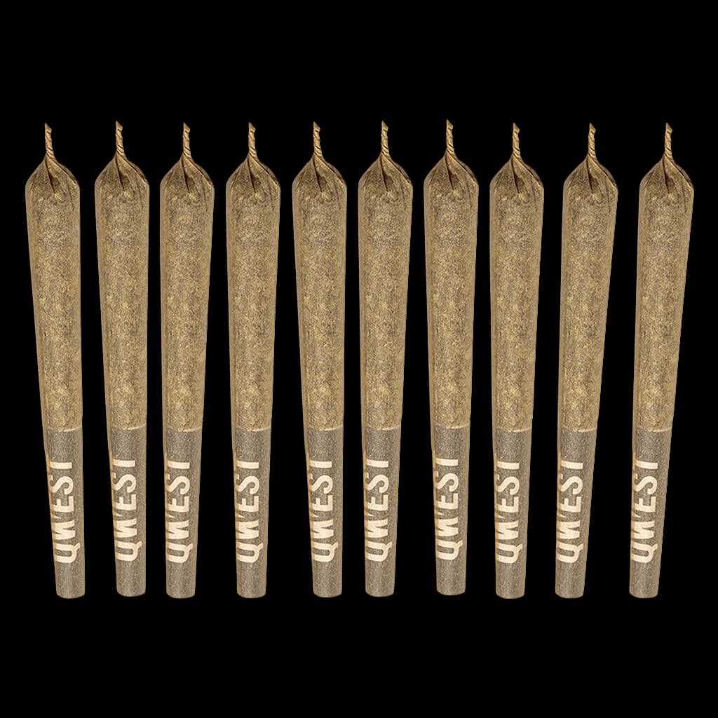 Qwest 35's White Walker pre-roll pack containing ten cannabis pre-rolls with twisted paper tips