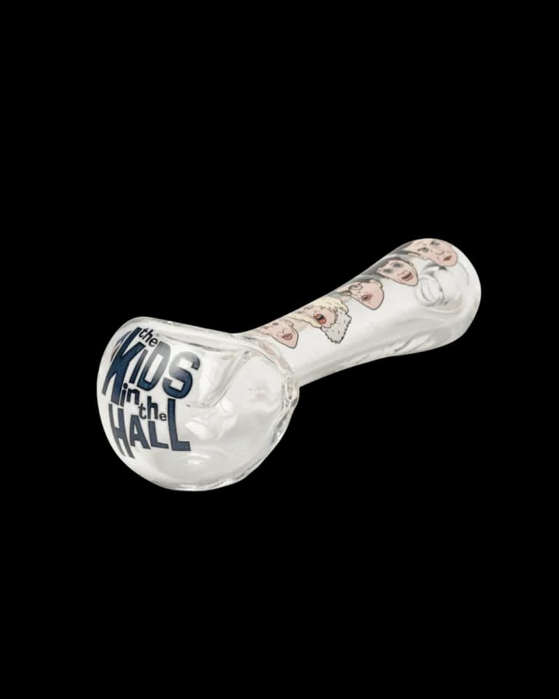 Kids in the Hall Glass character round-up spoon hand pipe with ash catcher, 4.5 inches