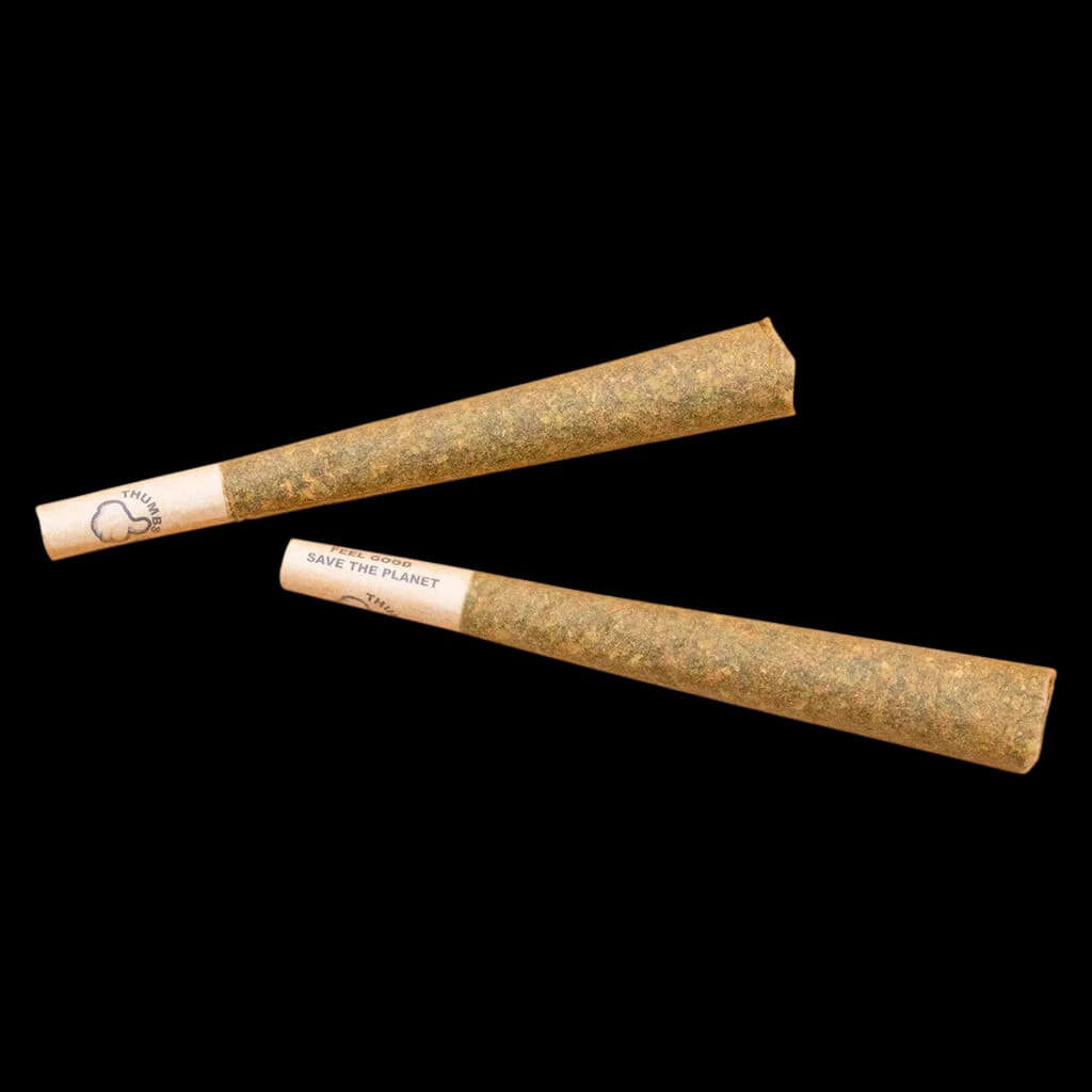 Thumbs Up Sativa Pre-Roll cannabis pre-roll pack with turquoise packaging and white cloud graphic