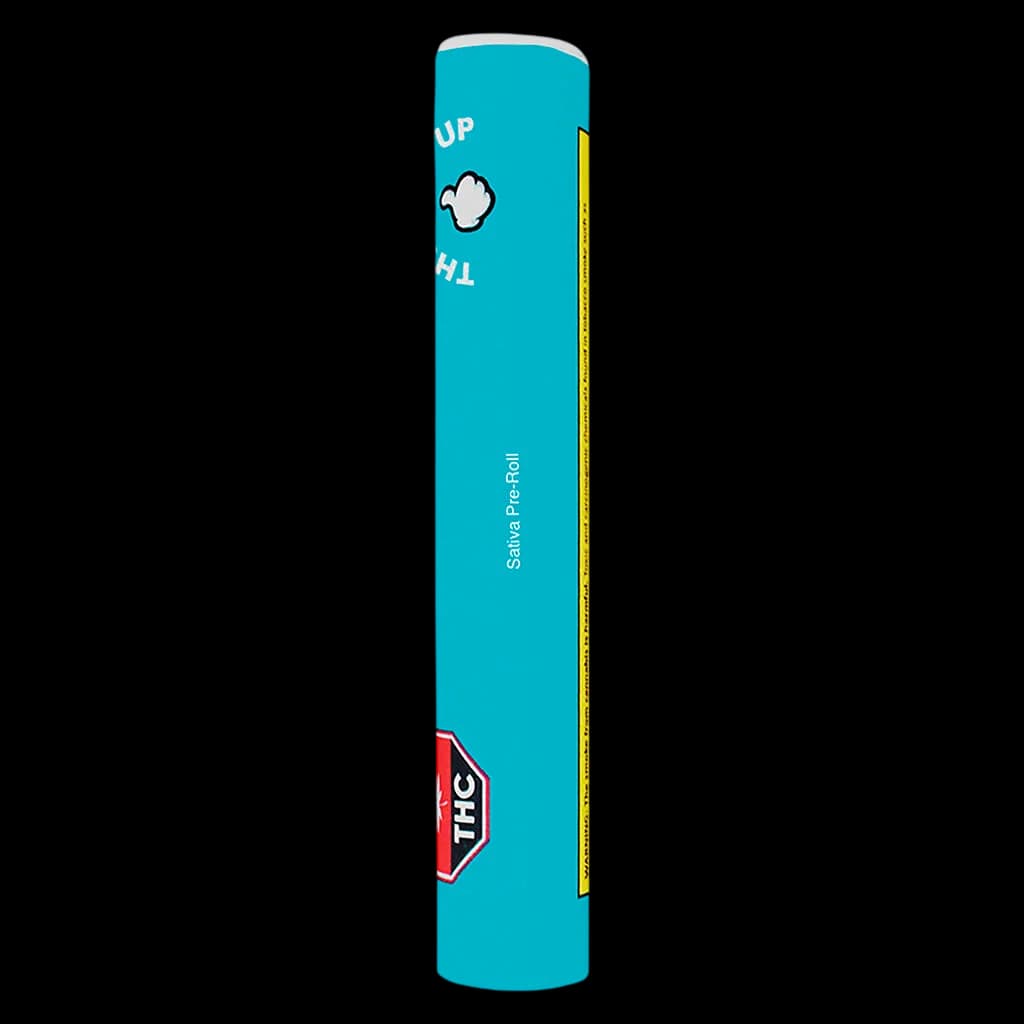 Thumbs Up Sativa Pre-Roll cannabis pre-roll pack with turquoise packaging and cloud logo