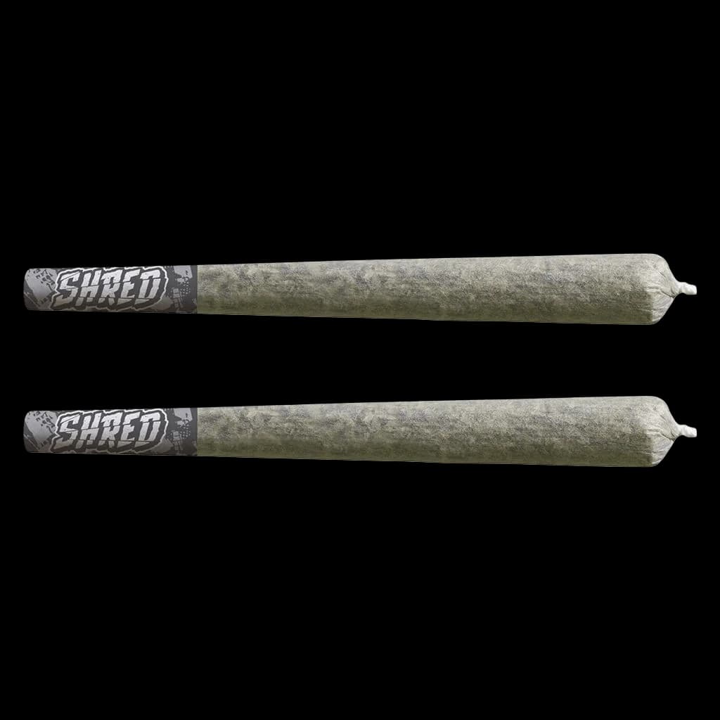 SHRED Captain Kush Bats pre-roll pack containing two cannabis pre-rolls with dark band labels